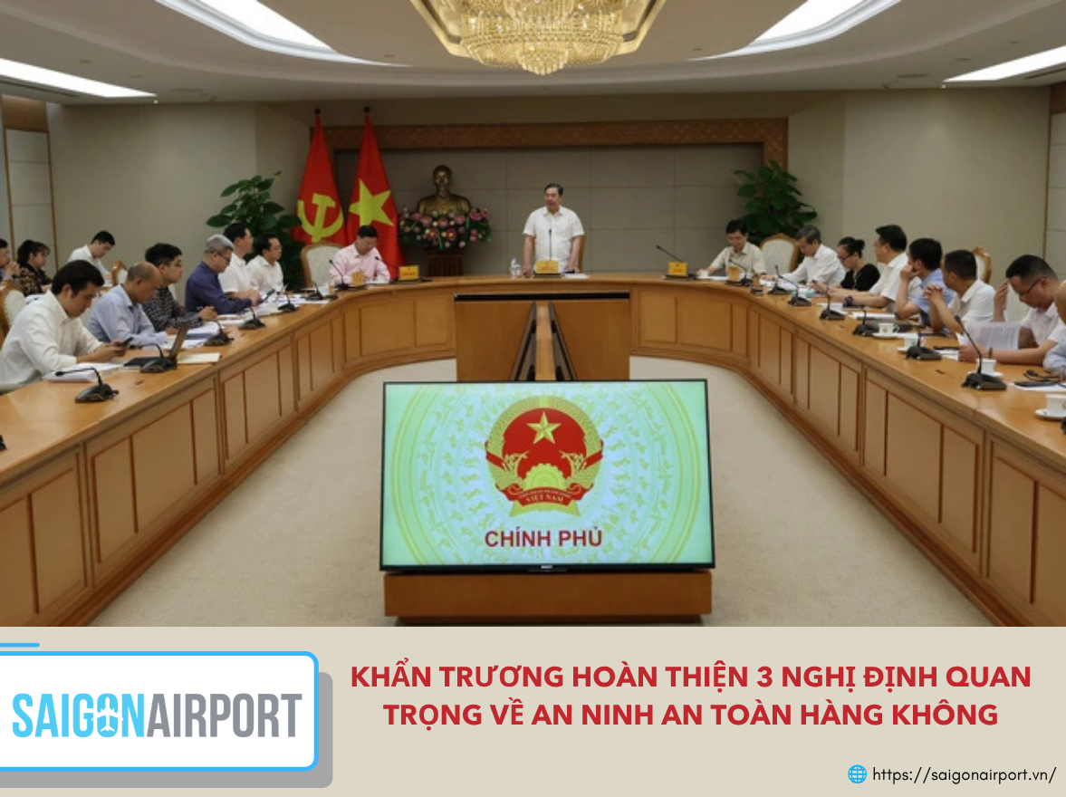Phó Thủ tướng yêu cầu khẩn trương hoàn thiện 3 nghị định quan trọng về an ninh an toàn hàng không trước khi Luật Hàng không dân dụng Việt Nam có hiệu lực từ ngày 1/7/2026