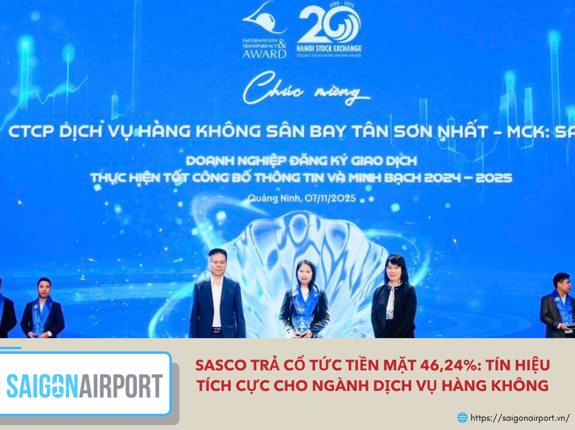 Sasco nhận giải thưởng Top 10 doanh nghiệp đăng ký giao dịch thực hiện tốt công bố thông tin và minh bạch cho kỳ đánh giá 2024 - 2025