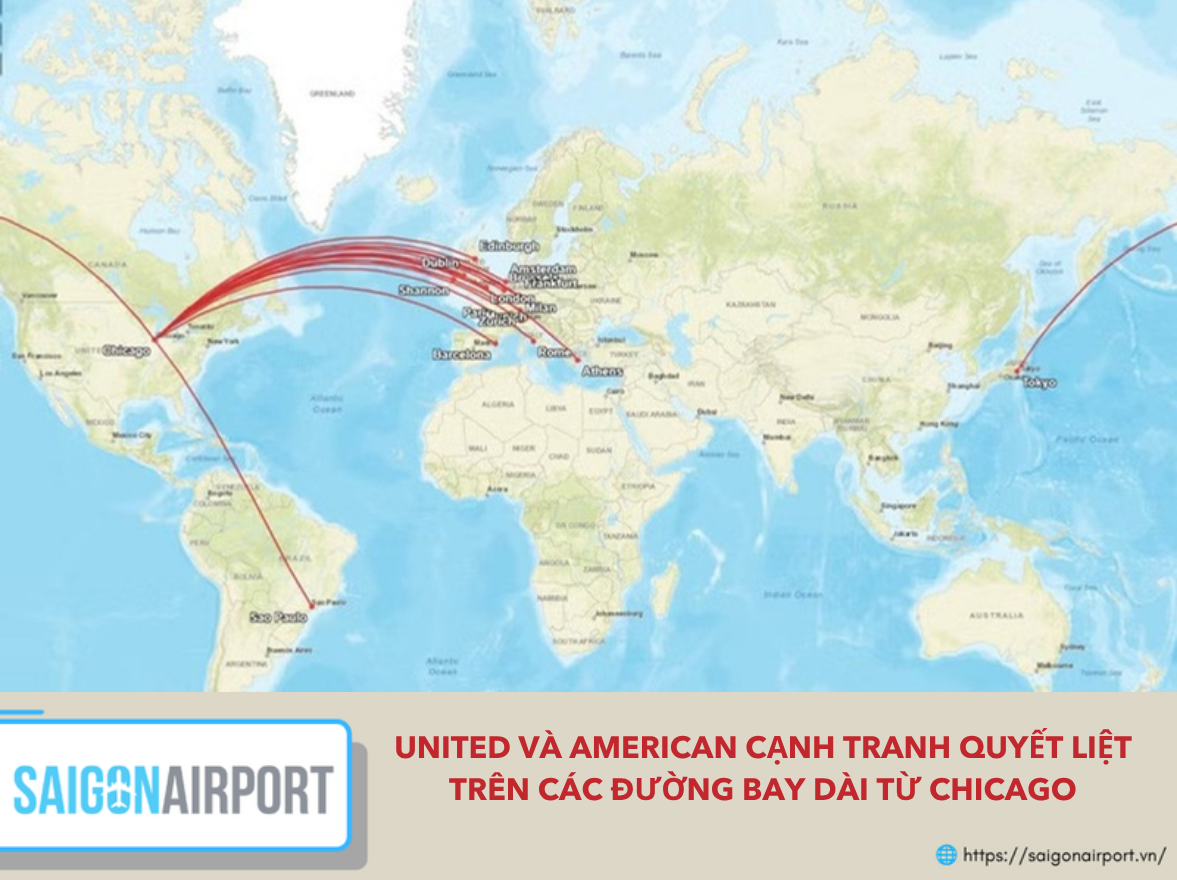 Lợi thế lớn nhất của United nằm ở mạng lưới quốc tế đa dạng hơn nhiều so với American